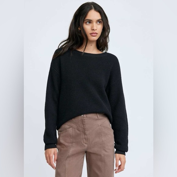 Wilfred Free Aritzia *Grey Isabelli Crewneck Waffle Sweater Size Small Woman’s - Picture 11 of 11